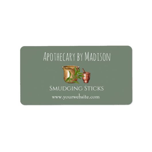 Green | Sage Smudge Stick productlabels Etiket (Voorkant)