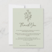Green Sage Soft Bouquet Herfst Boho Botanical Bedankkaart (Voorkant)