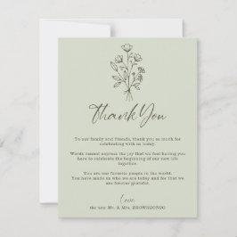 Green Sage Soft Bouquet Herfst Boho Botanical Bedankkaart