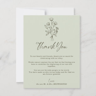 Green Sage Soft Bouquet Herfst Boho Botanical Bedankkaart