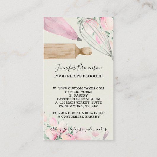 Green Sage Sophisticated Bakery Visitekaartje (Achterkant)