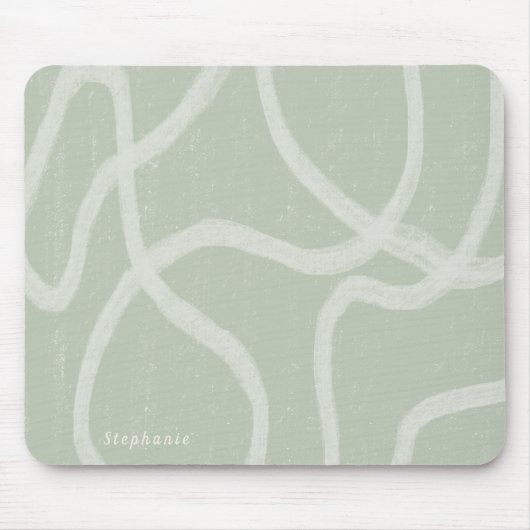 Green Sage White - moderne abstracte aangepaste Mu Muismat (Voorkant)