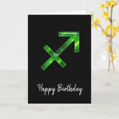 Green Sagittarius Sign Birthday Kaart (Gele Bloem)