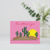 Green Saguaro Cactus Desert Sunrise Thunder_Cove Briefkaart (Staand voorkant)