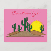 Green Saguaro Cactus Desert Sunrise Thunder_Cove Briefkaart (Voorkant)