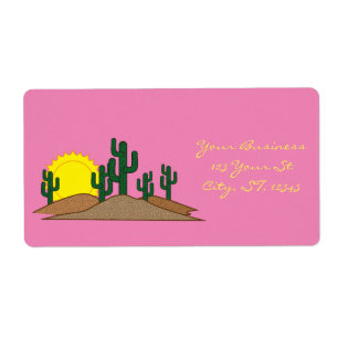 Green Saguaro Cactus Desert Sunrise Thunder_Cove Etiket
