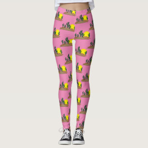 Green Saguaro Cactus Desert Sunrise Thunder_Cove Leggings