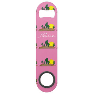 Green Saguaro Cactus Desert Sunrise Thunder_Cove Speed Flessenopener