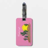 Green Saguaro Cactus Desert Sunset Thunder_Cove Bagagelabel (Achterkant verticaal)