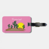 Green Saguaro Cactus Desert Sunset Thunder_Cove Bagagelabel (Achterkant horizontaal)