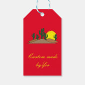 Green Saguaro Cactus Desert Sunset Thunder_Cove Cadeaulabel (Achterkant)
