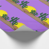 Green Saguaro Cactus Desert Sunset Thunder_Cove Cadeaupapier (Hoek)