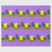 Green Saguaro Cactus Desert Sunset Thunder_Cove Cadeaupapier (Vlak)