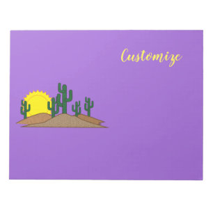 Green Saguaro Cactus Desert Sunset Thunder_Cove Notitieblok