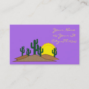 Green Saguaro Cactus Desert Sunset Thunder_Cove Visitekaartje