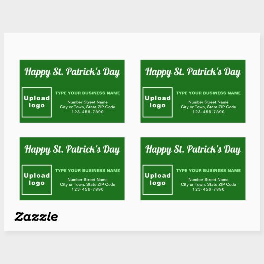 Green Saint Patrick Business Rectangle Sticker (Vel)