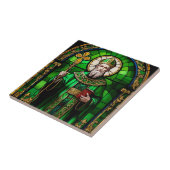 Green Saint Patrick St Patricks Day Glas in lood Tegeltje (Zijkant)