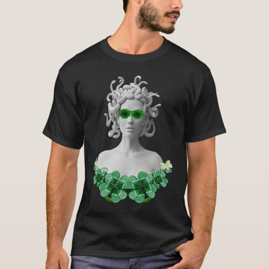 Green Saint Patricks Day Medusa T-shirt (Voorkant)