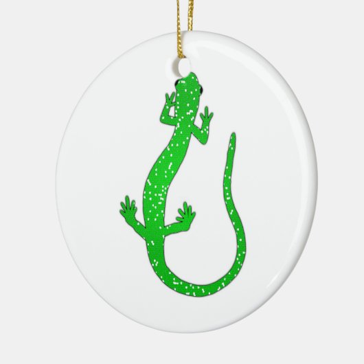 Green Salamander Logo Keramisch Ornament (Links)