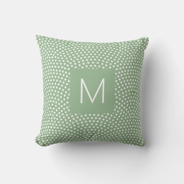 Green Same Komon (haaienhuid) Monogrammed Kussen (Voorkant)