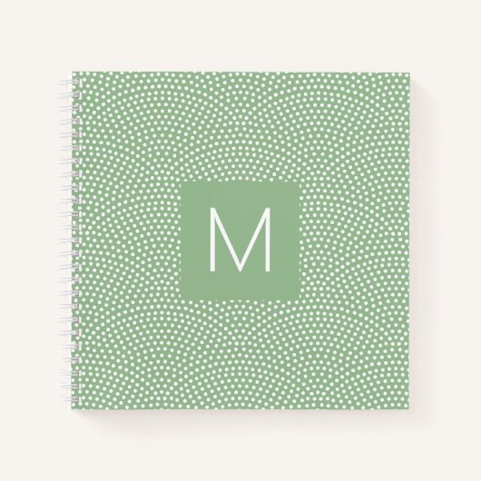 Green Same Komon (haaienhuid) Monogrammed Notitieboek (Voorkant)