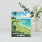 Green Sand Beach Hawaii Reizen Briefkaart (Staand voorkant)