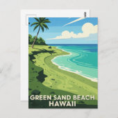 Green Sand Beach Hawaii Reizen Briefkaart (Voorkant / Achterkant)