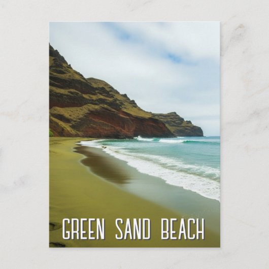 Green Sand Beach Hawaii Travel Briefkaart (Voorkant)