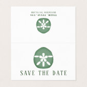 Green Sand Dollar, foto Save the Date Card Visitekaartje (Buitenkant ongevouwen)