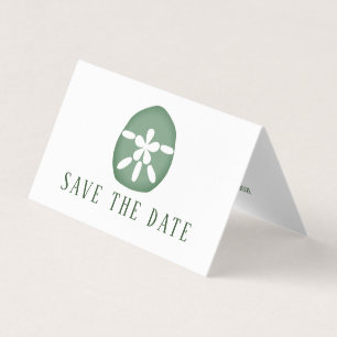Green Sand Dollar, foto Save the Date Card Visitekaartje