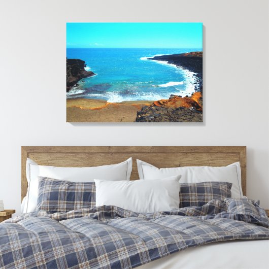 Green Sands Beach groot eiland Hawaii canvas print (Insitu (Slaapkamer))