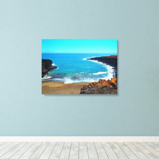 Green Sands Beach groot eiland Hawaii canvas print (Insitu (Houten vloer))