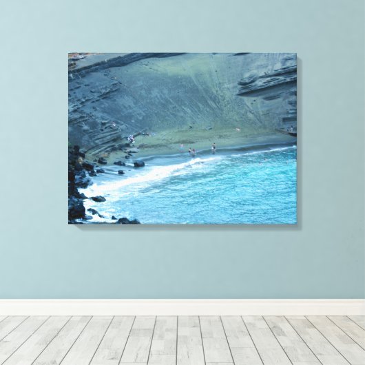 Green Sands Beach Hawaii Ingewikkeld Canvas (Insitu (Houten vloer))