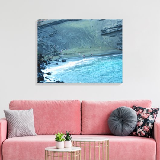 Green Sands Beach Hawaii Ingewikkeld Canvas (Insitu (Woonkamer))