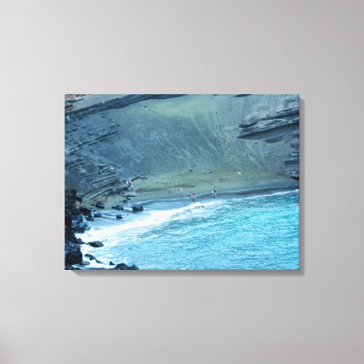Green Sands Beach Hawaii Ingewikkeld Canvas Afdruk (Voorkant)