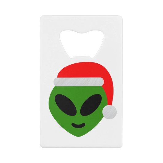 green santa alien emoji creditkaart flessenopener (Voorkant)