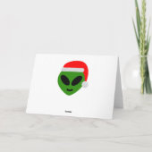 green santa alien emoji feestdagen kaart (Achterkant)