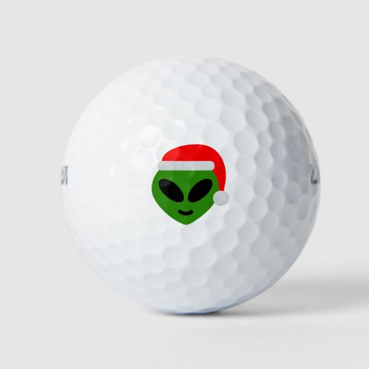 green santa alien emoji golfballen (Voorkant)