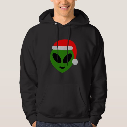green santa alien emoji hoodie (Voorkant)