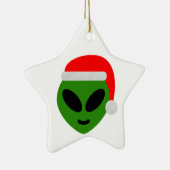 green santa alien emoji keramisch ornament (Rechts)