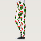 green santa alien emoji leggings (Links)