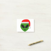 green santa alien emoji post-it® notes (Op bureau)