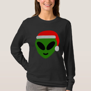 green santa alien emoji t-shirt