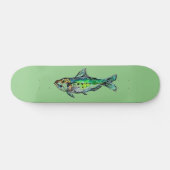 Green Sardine-Waterverf Persoonlijk Skateboard (Horizontaal)