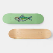 Green Sardine-Waterverf Persoonlijk Skateboard (Horizontaal)