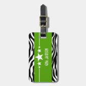 Green Sassy Star-Zebra Bagagelabel (Voorkant verticaal)