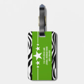 Green Sassy Star-Zebra Bagagelabel (Achterkant verticaal)