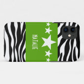 Green Sassy Star Zebra BT iPhone 5 Hoesje (Achterkant (horizontaal))