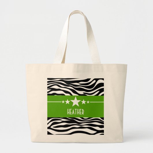 Green Sassy Star-Zebra Canvas tas (Voorkant)