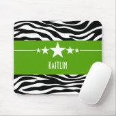 Green Sassy Star Zebra Mousepad Muismat (Met muis)